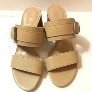 NEW Ralph Lauren Nude Beige Chunky Pumps Sandal 8